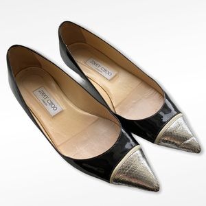 Jimmy Choo Alfonso Snakeskin Pointed Flats shoes